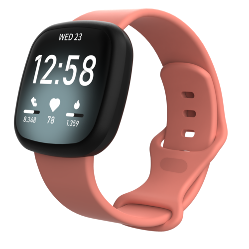 Fitbit Versa 3 &amp; 4 / Sense 1 &amp; 2 Sportbandje - Koraal - Maat: M/L