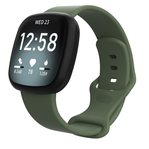 Fitbit Versa 3 &amp; 4 / Sense 1 &amp; 2 Sportbandje - Groen - Maat: M/L
