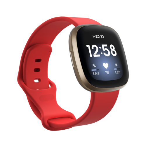 Fitbit Versa 3 &amp; 4 / Sense 1 &amp; 2 Sportbandje - Rood - Maat: S/M