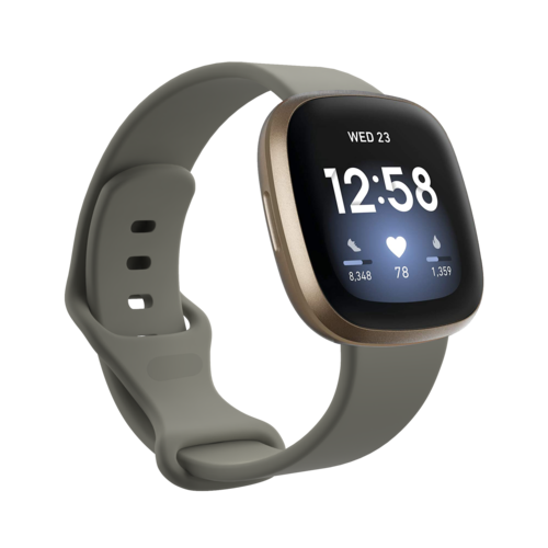 Fitbit Versa 3 &amp; 4 / Sense 1 &amp; 2 Sportbandje - Grijs - Maat: S/M