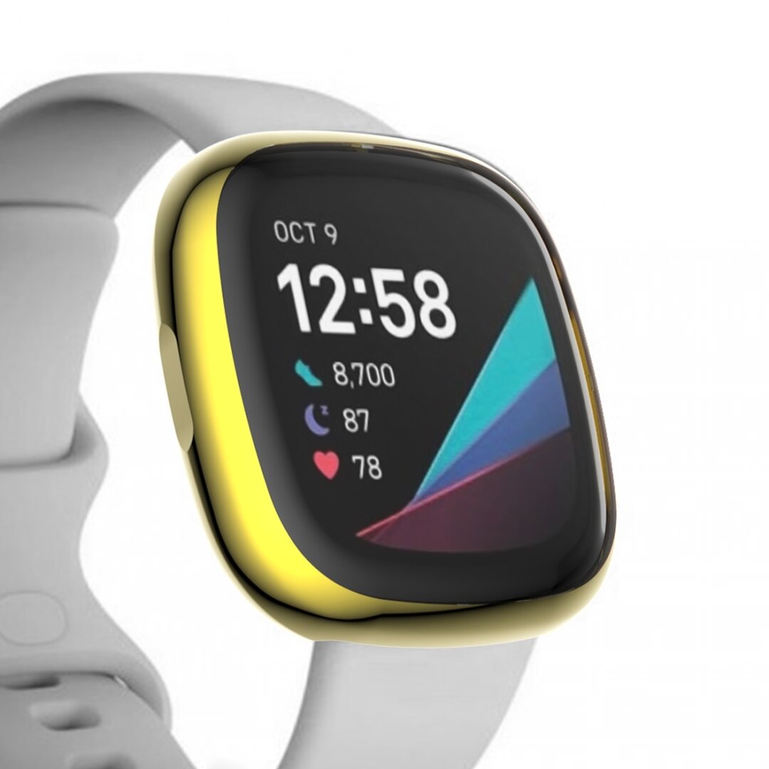 Fitbit Versa 3 / Sense Soft TPU case (volledig beschermd) - Goud