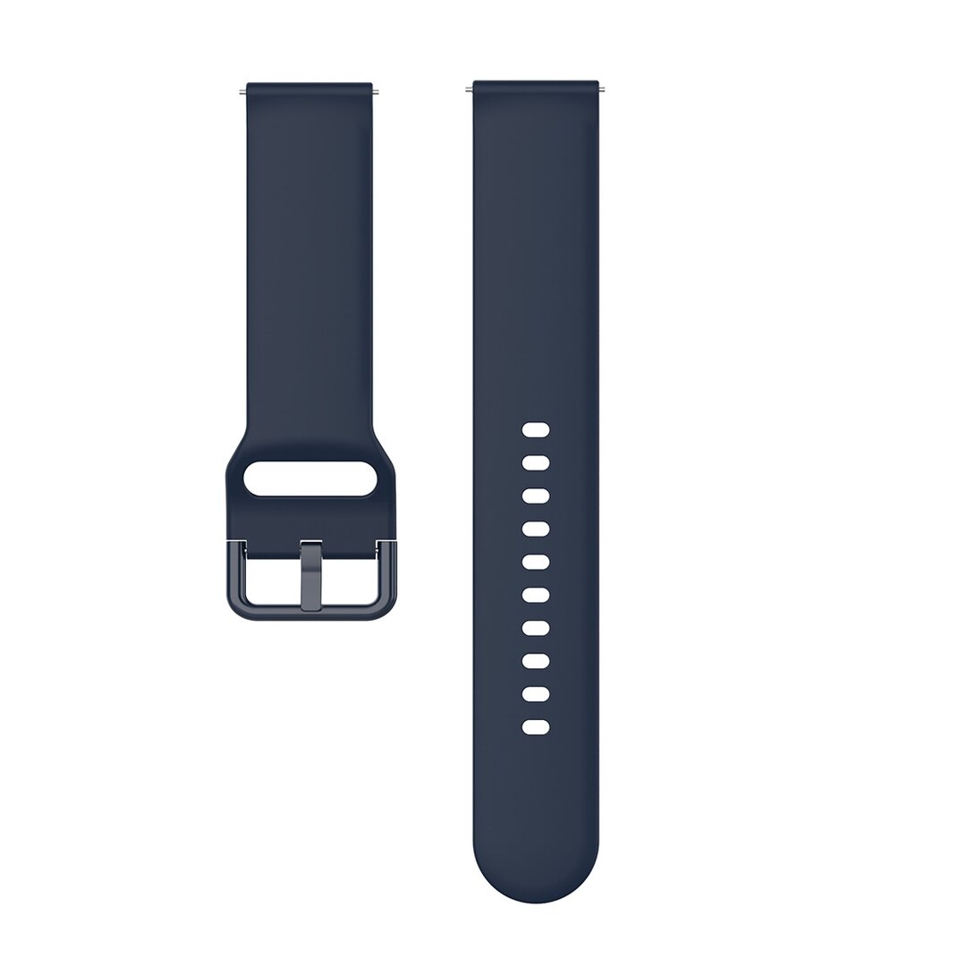 Fitbit Versa 1 / 2 &amp; Lite siliconen sportbandje met gespsluiting - Donkerblauw - Maat: Large