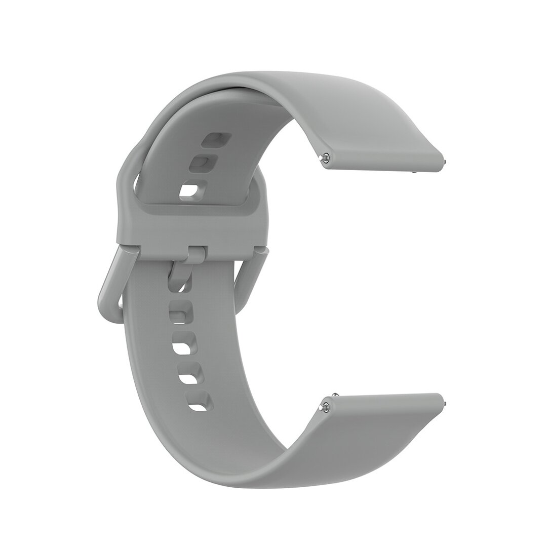 Fitbit Versa 1 / 2 &amp; Lite siliconen sportbandje met gespsluiting - Grijs - Maat: Large