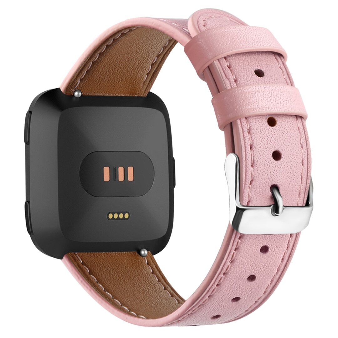 Fitbit Versa 1 / 2 &amp; Lite leren bandje - Oudroze