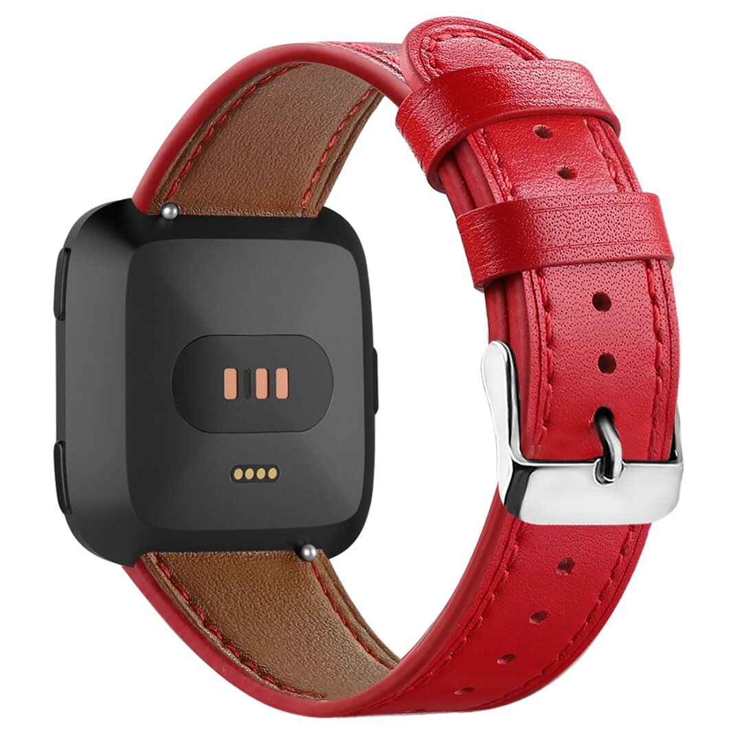 Fitbit Versa 1 / 2 &amp; Lite leren bandje - Rood