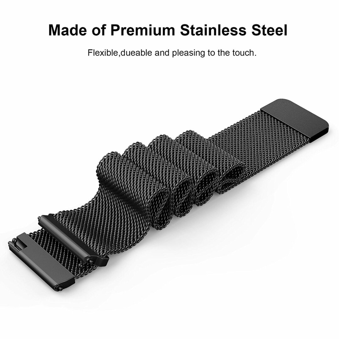 Fitbit Versa 1 / 2 &amp; Lite milanese bandje - Maat: Large - Donkerblauw