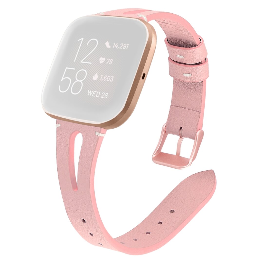 Fitbit Versa 1 / 2 &amp; Lite  bandje TPU leer - Roze