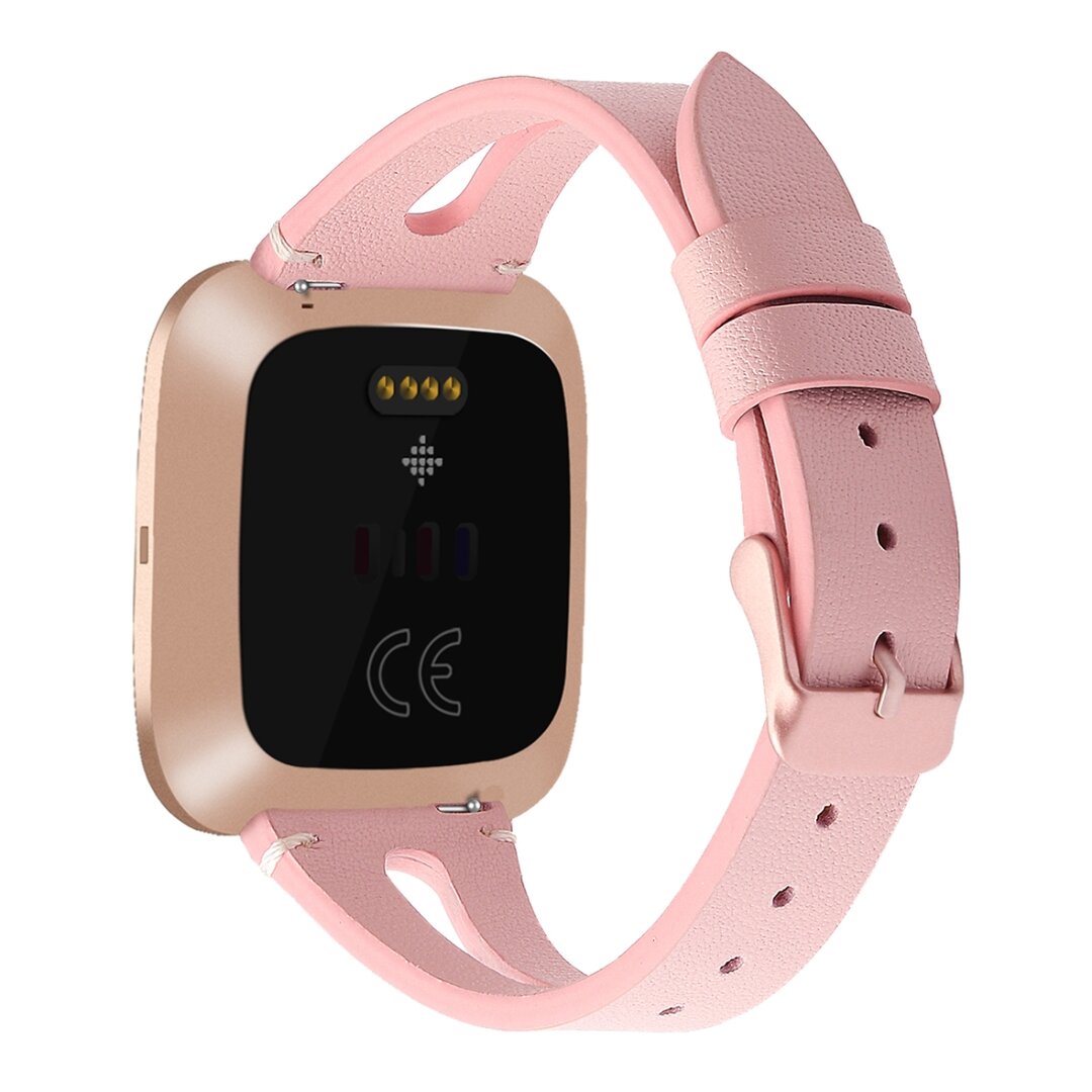 Fitbit Versa 1 / 2 &amp; Lite  bandje TPU leer - Roze