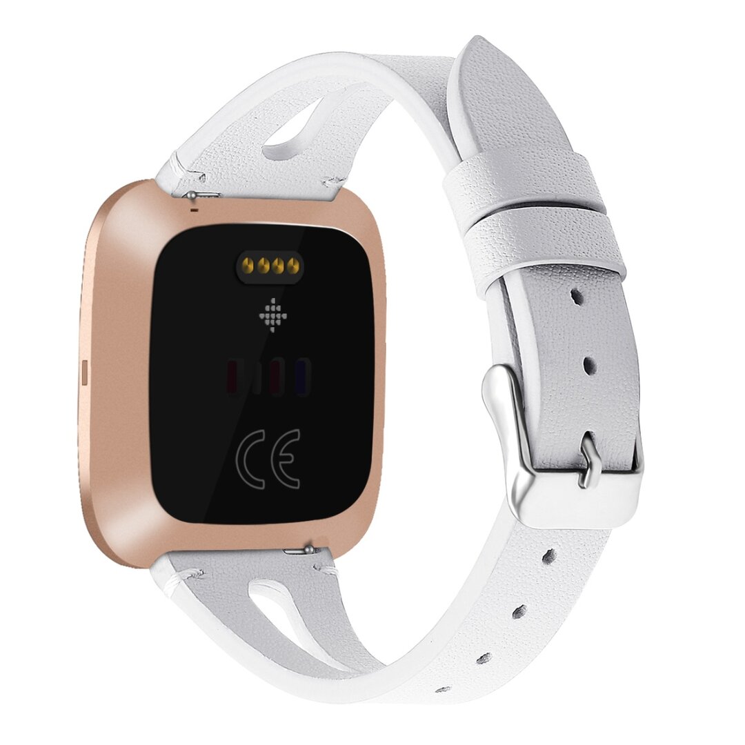 Fitbit Versa 1 / 2 &amp; Lite  bandje TPU leer - Wit
