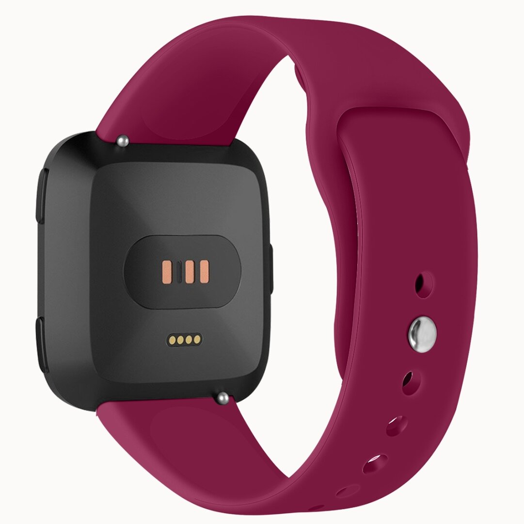 Fitbit Versa 1 / 2 &amp; Lite siliconen bandje - Maat: Large - Wijnrood