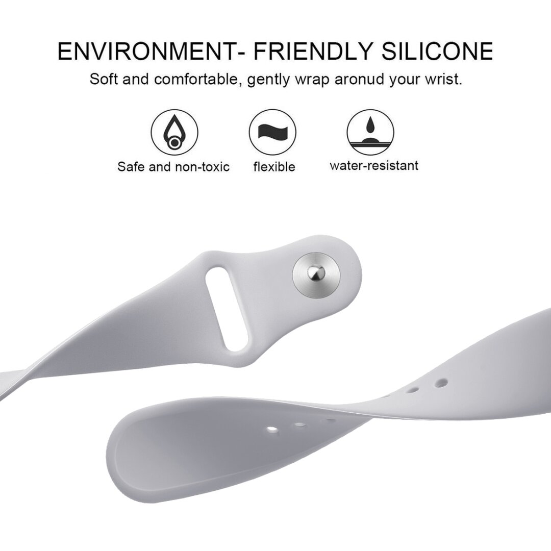 Fitbit Versa 1 / 2 &amp; Lite  siliconen bandje - Maat: Large - Grijs