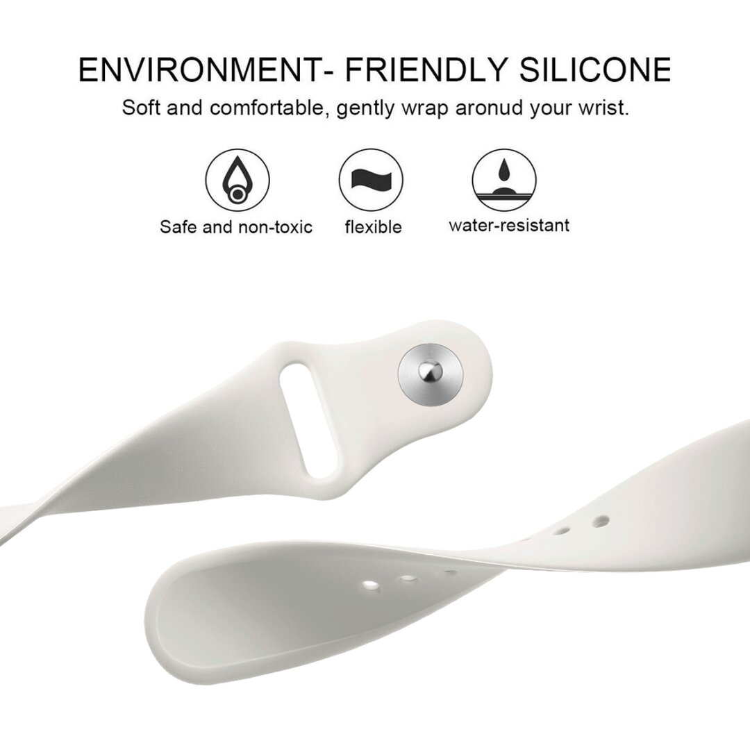 Fitbit Versa 1 / 2 &amp; Lite siliconen bandje - Maat: Large - Ecru