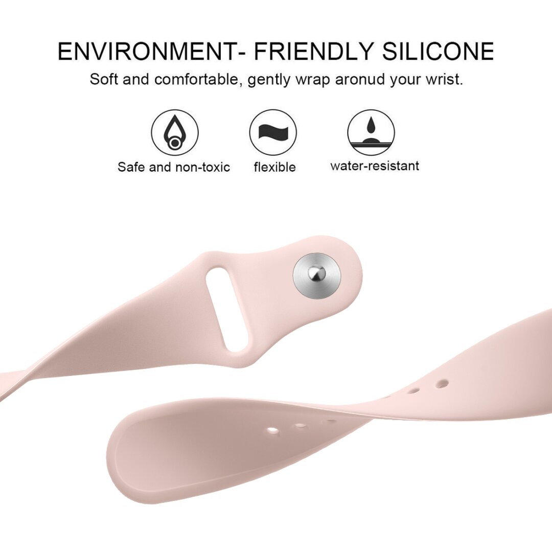 Fitbit Versa 1 / 2 &amp; Lite siliconen bandje - Maat: Large - Zand roze