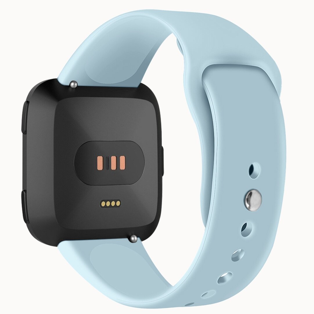 Fitbit Versa 1 / 2 &amp; Lite siliconen bandje - Maat: Large - Lichtblauw