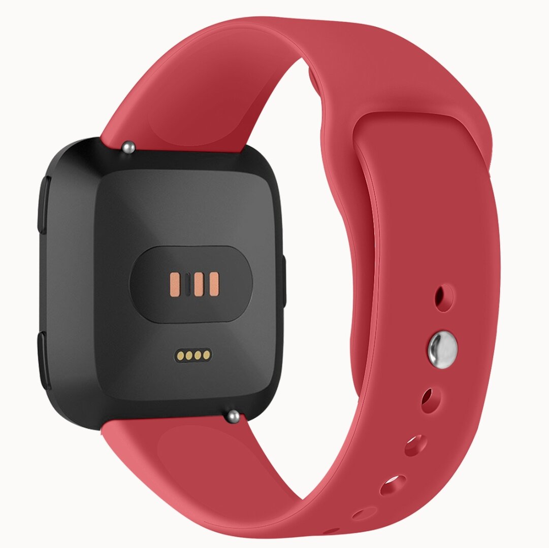Fitbit Versa 1 / 2 &amp; Lite siliconen bandje - Maat: Large - Rood