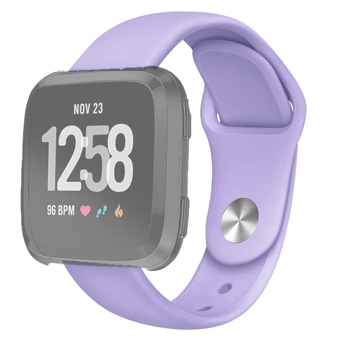 Fitbit Versa 1 / 2 &amp; Lite siliconen bandje - Maat: Large - Lila