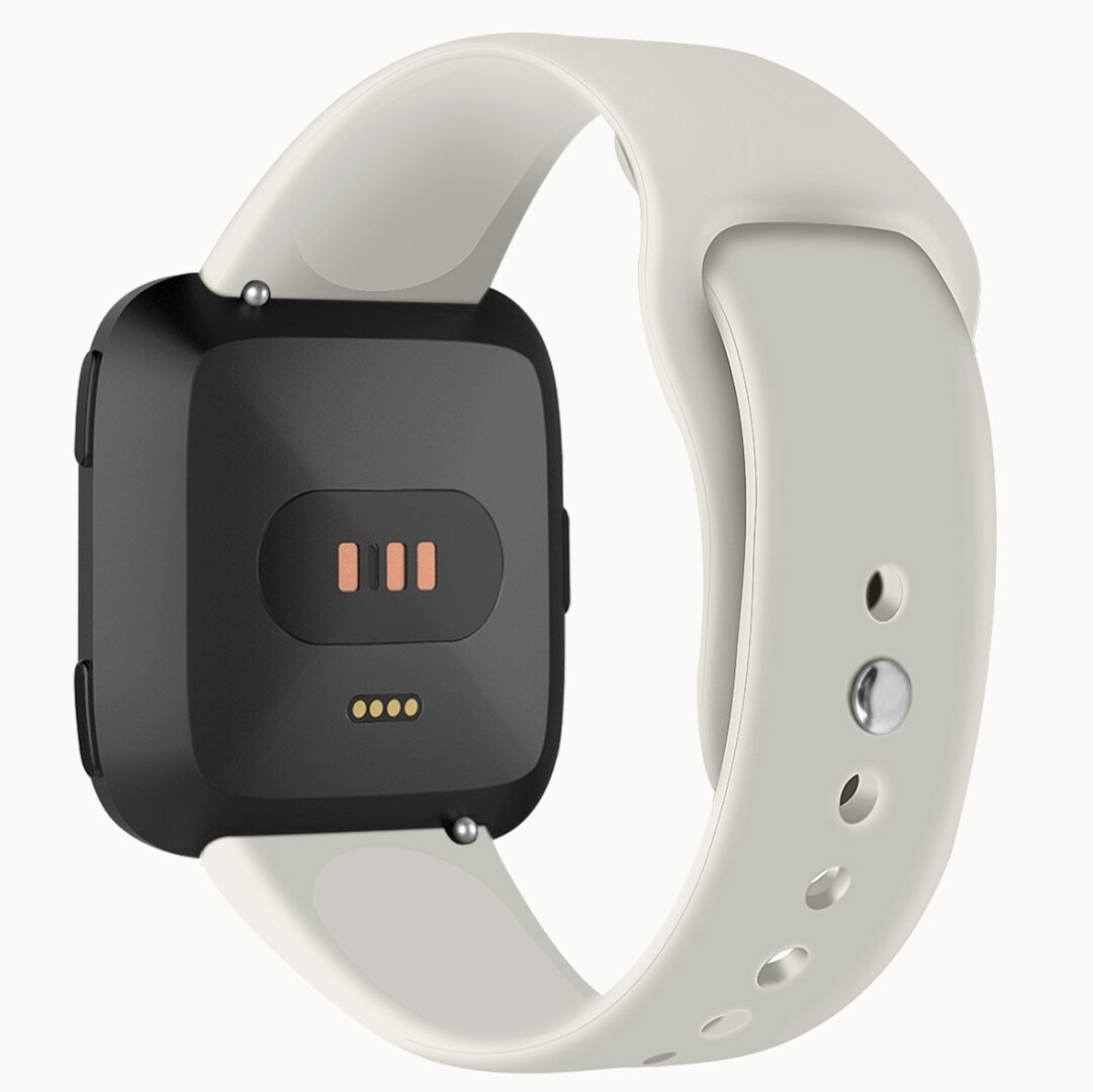 Fitbit Versa 1 / 2 &amp; Lite siliconen bandje - Maat: Small - Ecru
