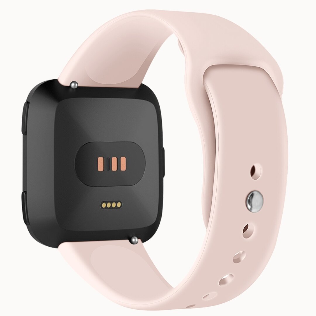 Fitbit Versa 1 / 2 &amp; Lite siliconen bandje - Maat: Small - Zand roze