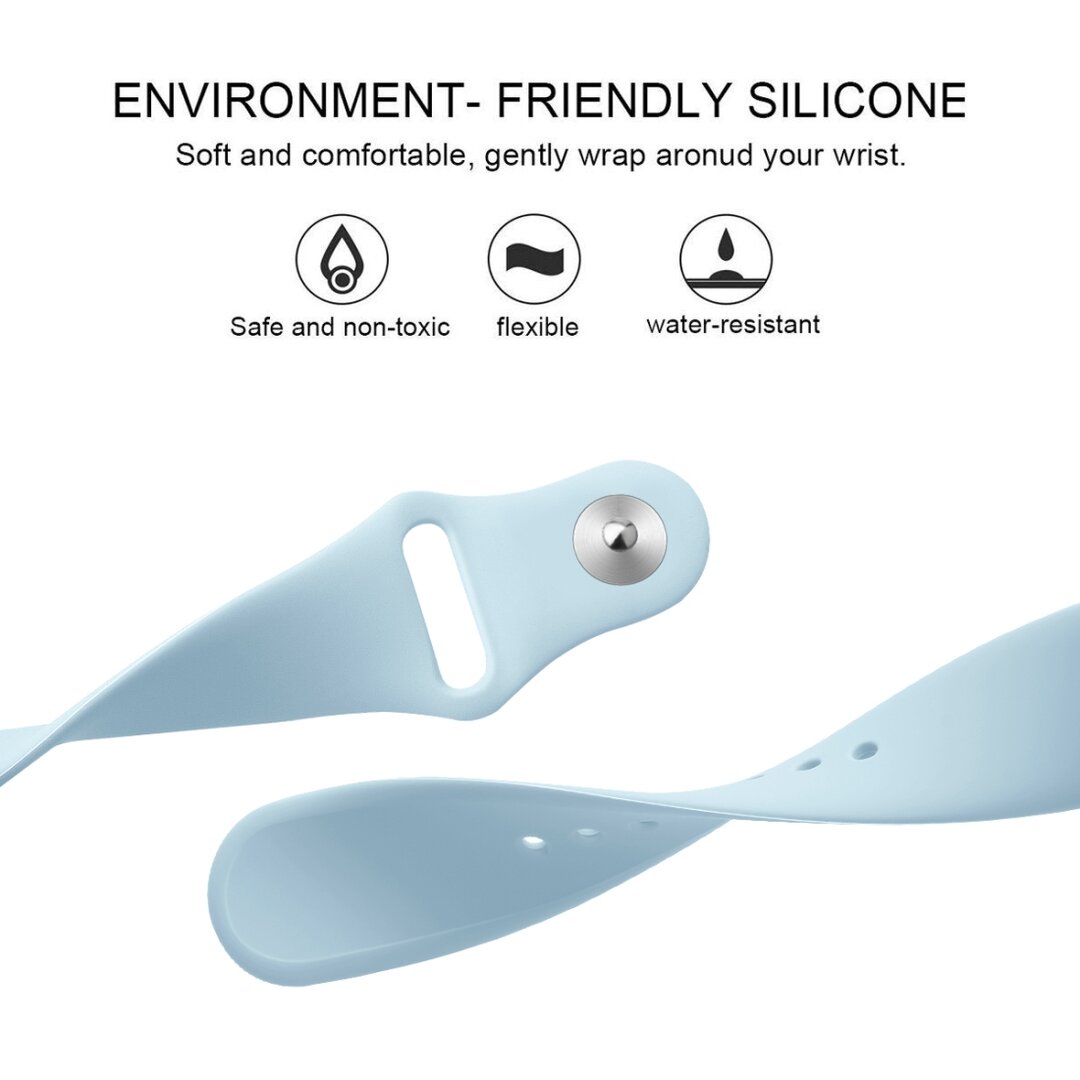 Fitbit Versa 1 / 2 &amp; Lite  siliconen bandje - Maat: Small - Lichtblauw