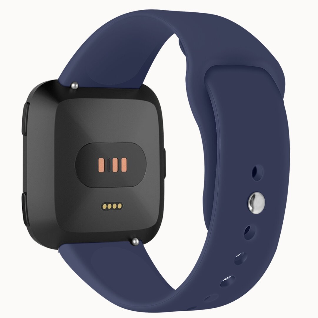 Fitbit Versa 1 / 2 &amp; Lite siliconen bandje - Maat: Small - Donkerblauw
