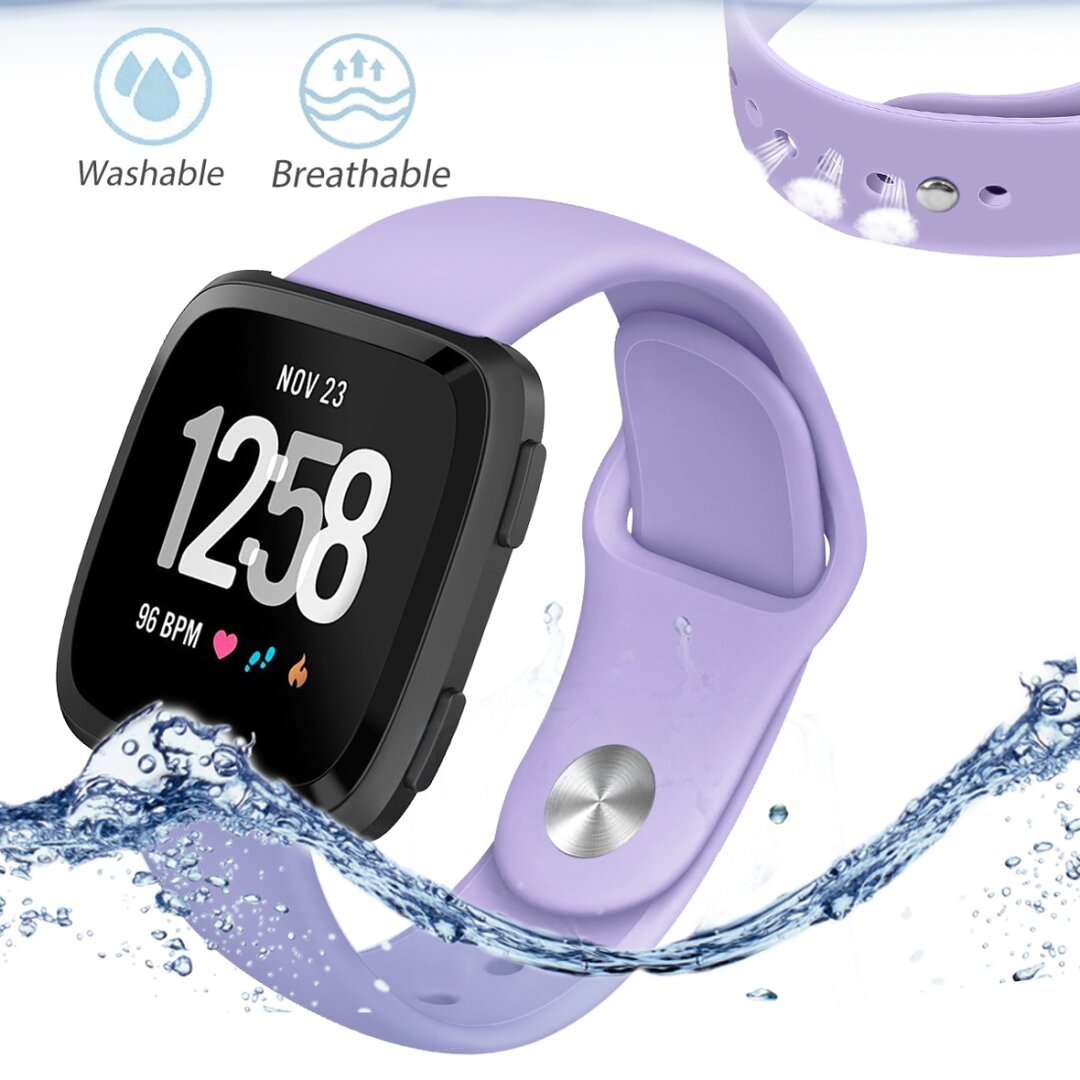 Fitbit Versa 1/ 2 &amp; Lite  siliconen bandje - Maat: Small - Lila