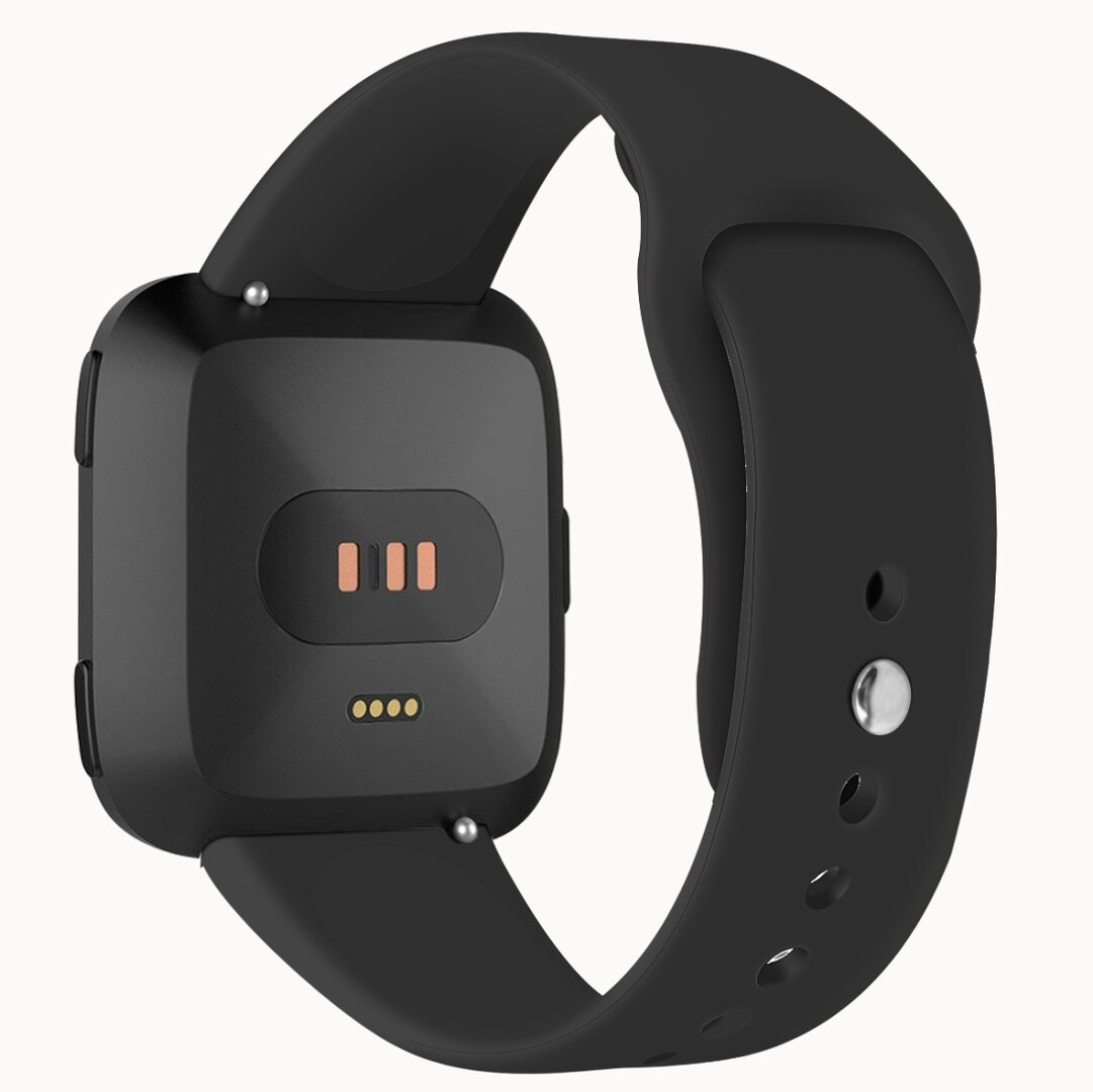 Fitbit Versa 1 / 2 &amp; Lite  siliconen bandje - Maat: Small - Zwart