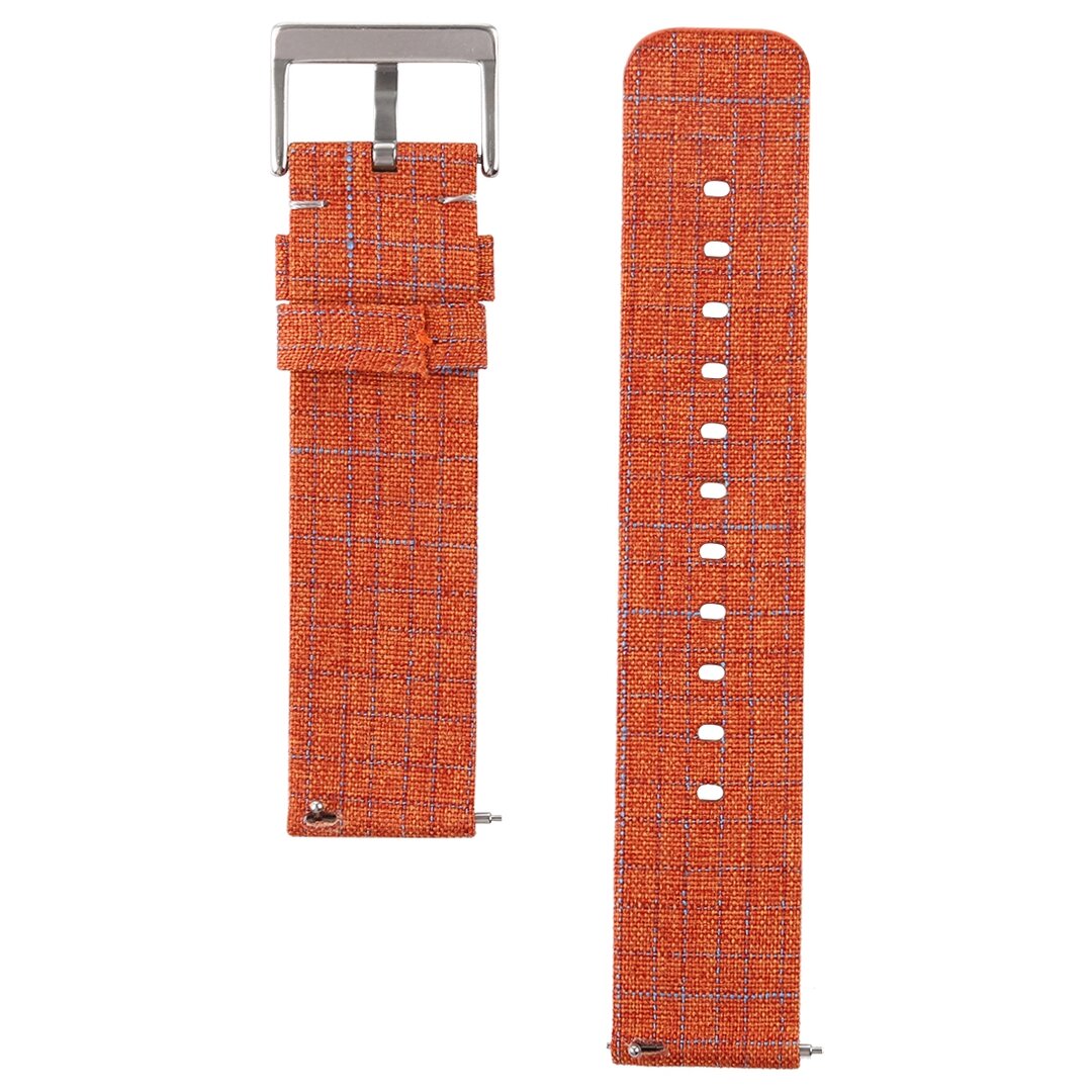 Canvas nylon bandje Fitbit Versa 1 / 2 &amp; Lite - Licht Oranje