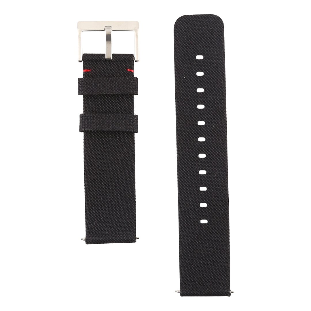 Canvas nylon bandje Fitbit Versa 1 / 2 &amp; Lite  - Zwart