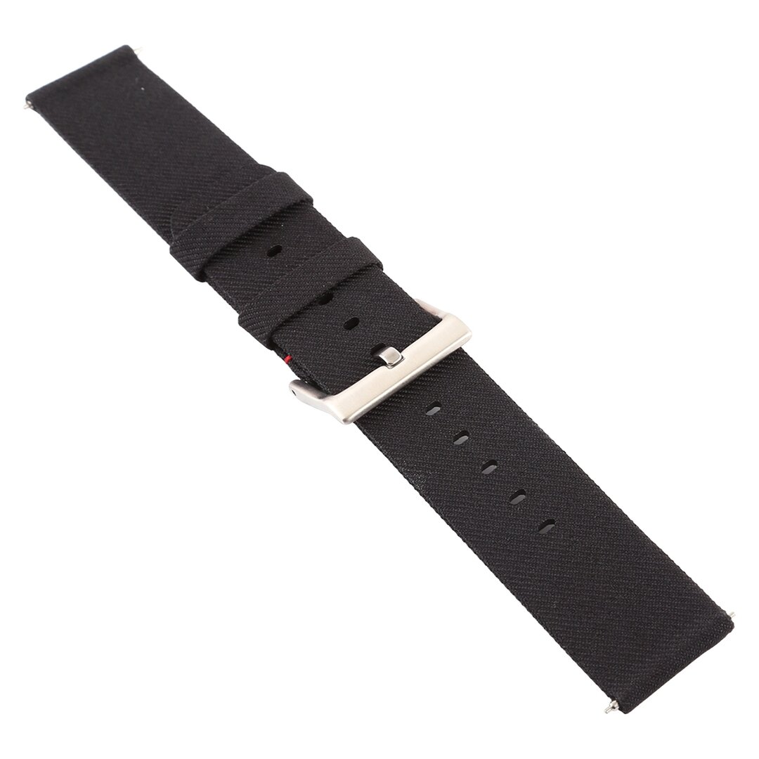 Canvas nylon bandje Fitbit Versa 1 / 2 &amp; Lite  - Zwart