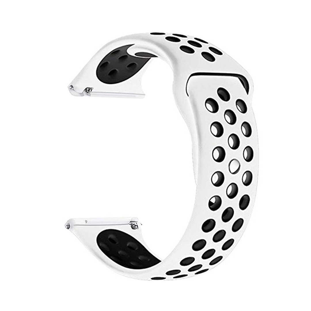 Fitbit Versa 1 / 2 &amp;  Lite sportbandje - Maat: Large - Wit + Zwart