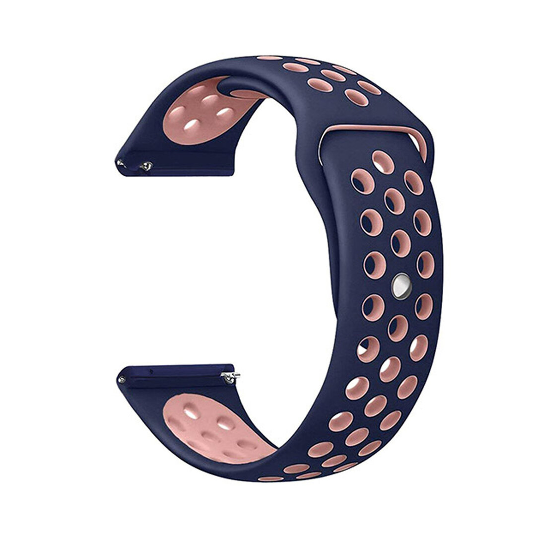 Fitbit Versa 1 / 2 &amp; Lite sportbandje - Maat: Large - Blauw + Roze