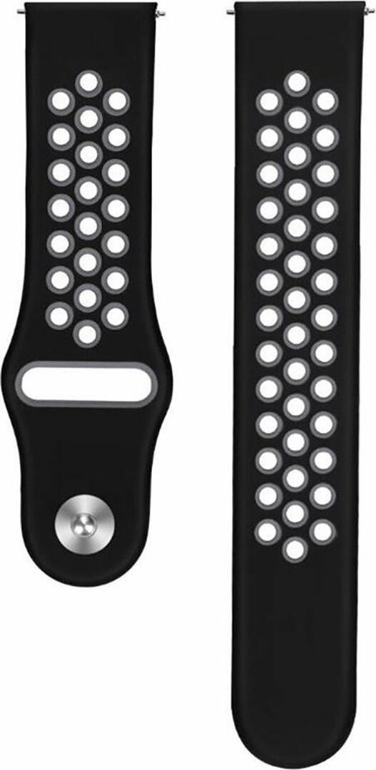 Fitbit Versa 1 / 2 &amp; Lite sportbandje - Maat: Large - Zwart + grijs