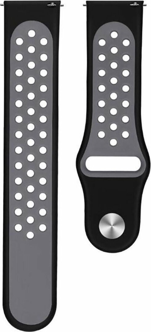 Fitbit Versa 1 / 2 &amp; Lite sportbandje - Maat: Large - Zwart + grijs