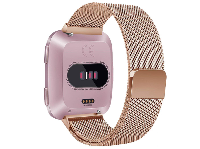 Fitbit Versa 1 / 2 &amp; Lite milanese bandje - Maat: Small - Champagne Goud