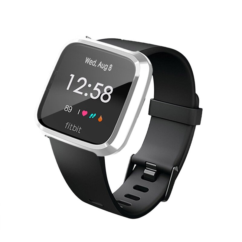 Fitbit Versa Lite Soft TPU case (volledig beschermd) - Zilver