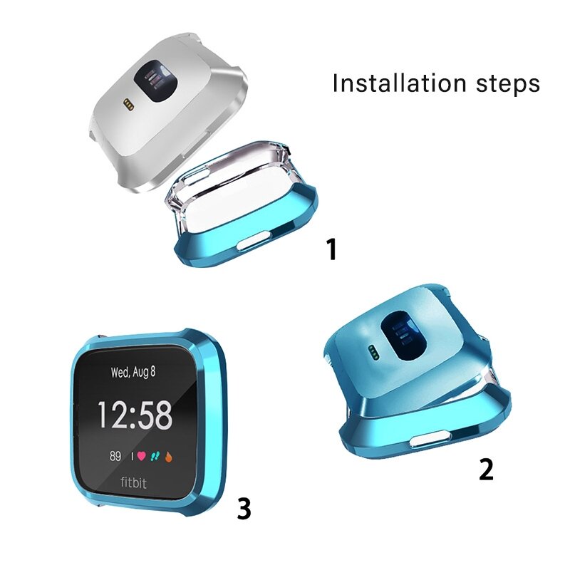 Fitbit Versa Lite Soft TPU case (volledig beschermd) - Blauw