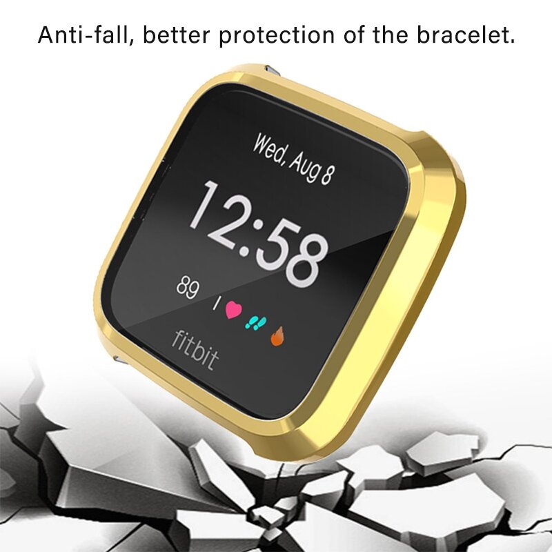 Fitbit Versa Lite Soft TPU case (volledig beschermd) - Goud