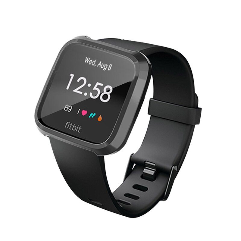 Fitbit Versa Lite Soft TPU case (volledig beschermd) - Zwart