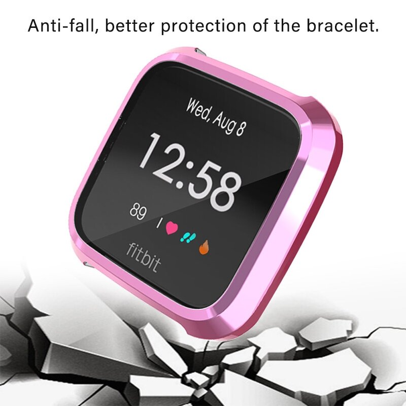 Fitbit Versa Lite Soft TPU case (volledig beschermd) - Roze