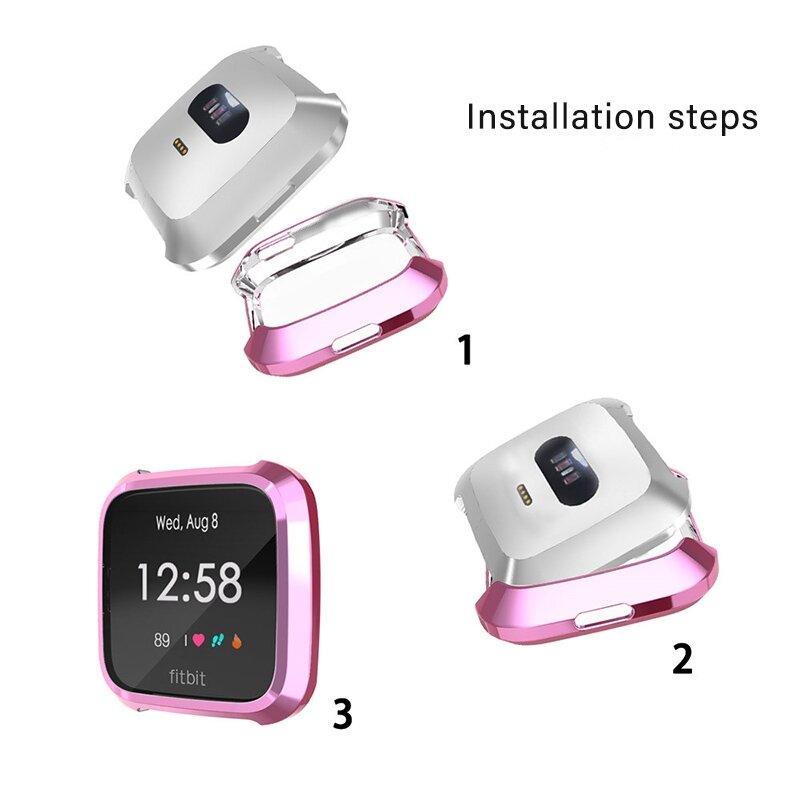 Fitbit Versa Lite Soft TPU case (volledig beschermd) - Roze