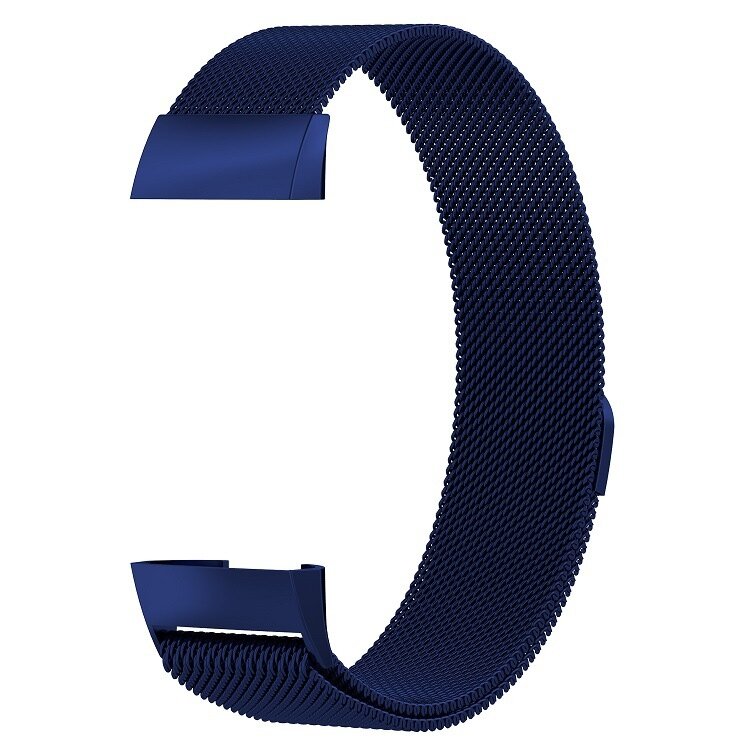 Fitbit Charge 3 &amp; 4 milanese bandje - Maat: Small - Donkerblauw