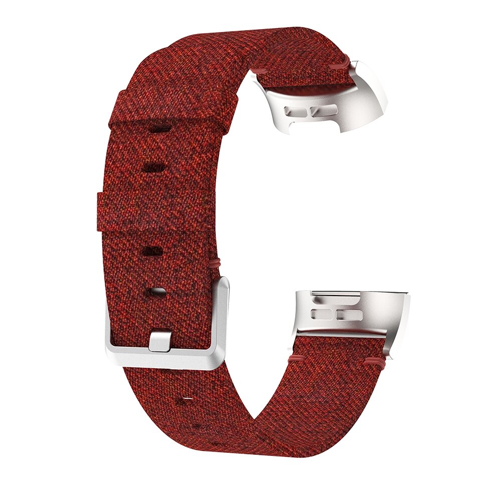 Fitbit Charge 3 &amp; 4 nylon bandje - Donker rood