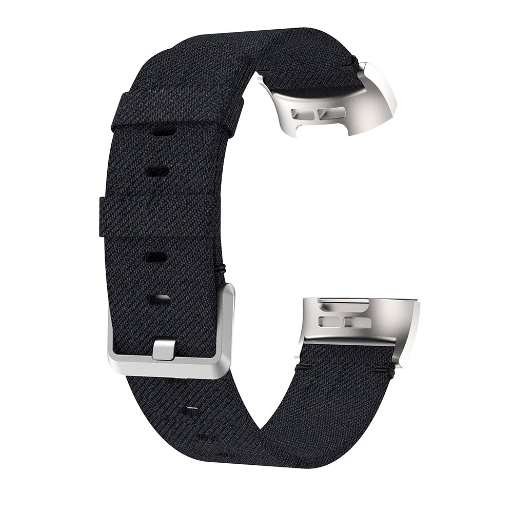 Fitbit Charge 3 &amp; 4 nylon bandje - Zwart