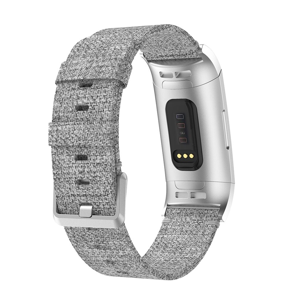 Fitbit Charge 3 &amp; 4 nylon bandje - Grijs