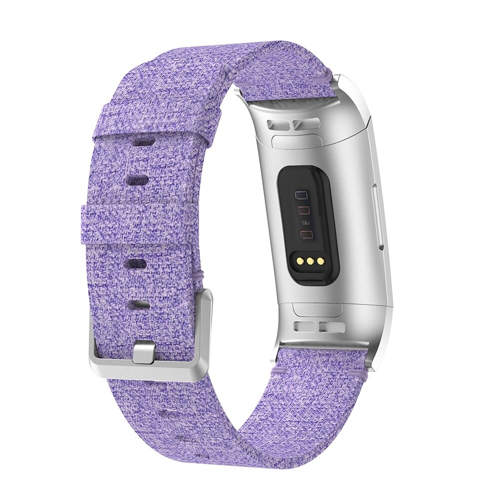 Fitbit Charge 3 &amp; 4 nylon bandje - Licht paars