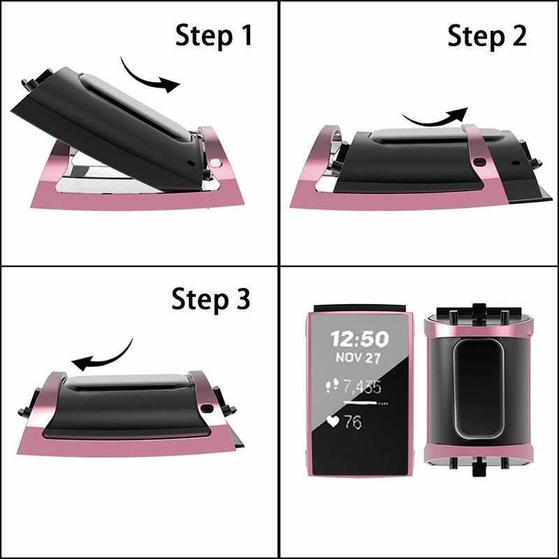 Fitbit Charge 2 TPU case (volledig beschermd) - Roze