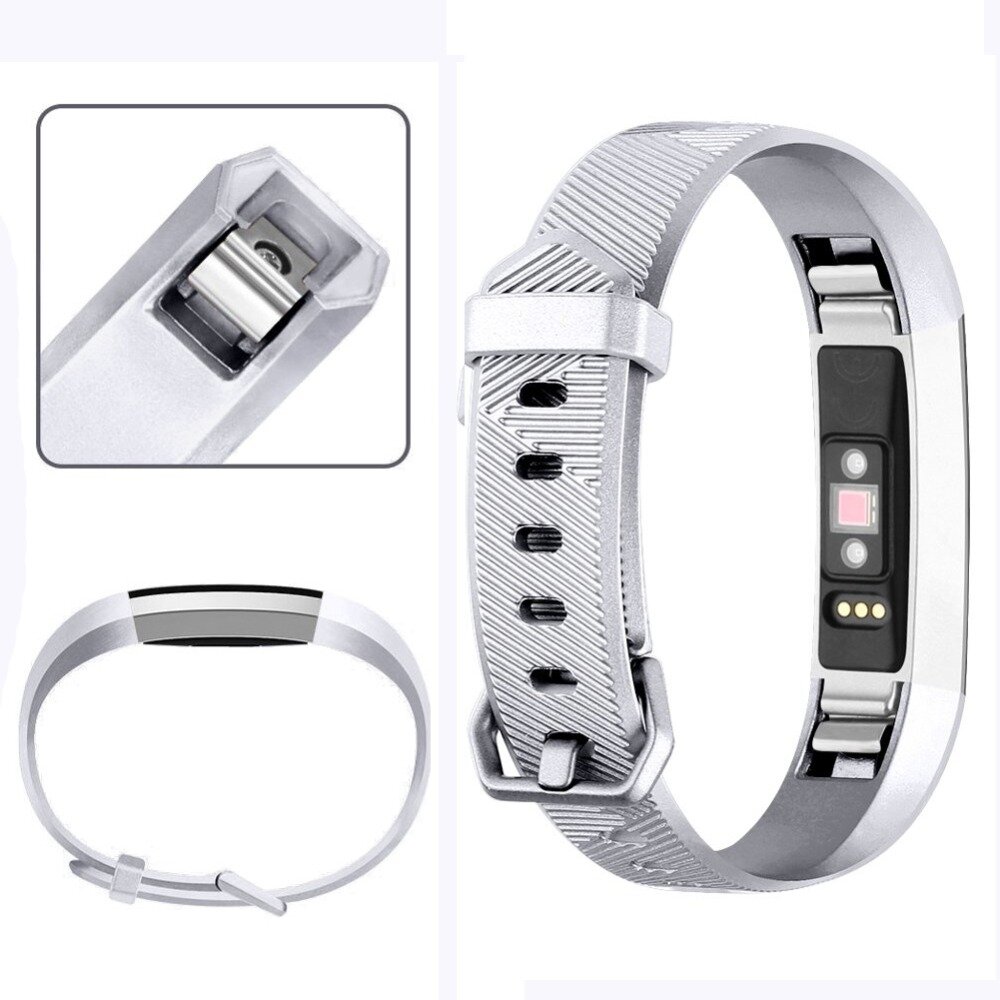 Fitbit Alta Siliconen bandje - Maat: Large - Zilver