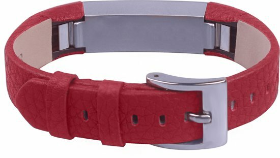 Lederen bandje Fitbit Alta - Donkerrood