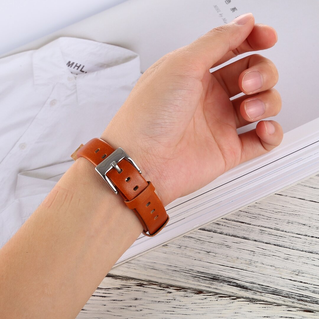 Lederen bandje Fitbit Alta - Zilver