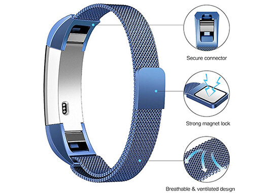 FitBit Alta HR Milanese bandje - Maat: Small - Blauw